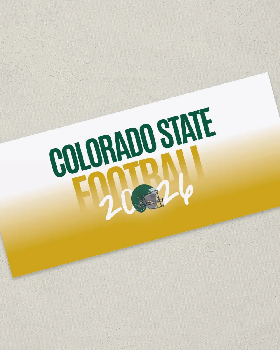 This is a 4" x 9" Football Insert called Colorado State Rams printed in full color