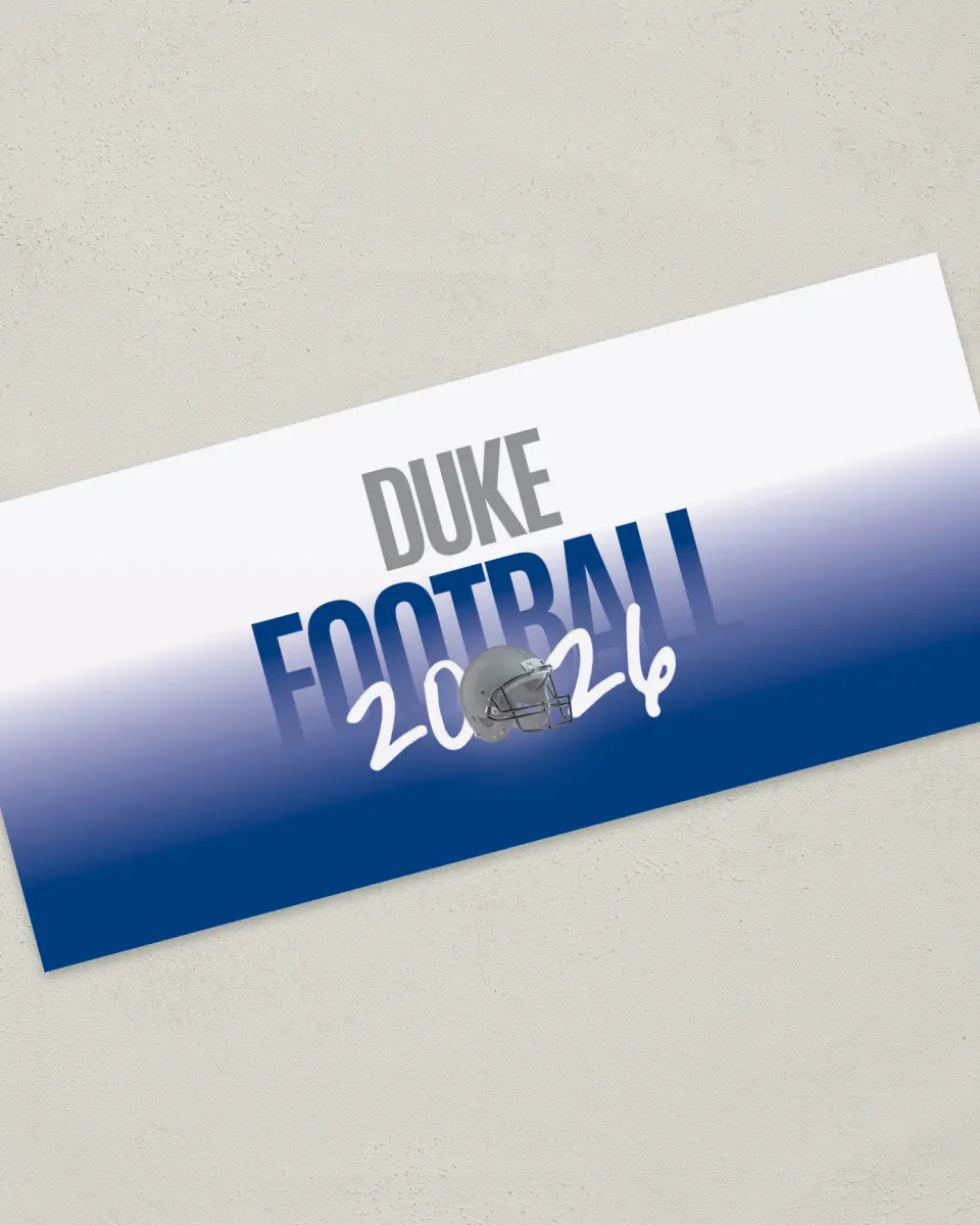This is a 4" x 9" Football Insert called Duke Blue Devils printed in full color