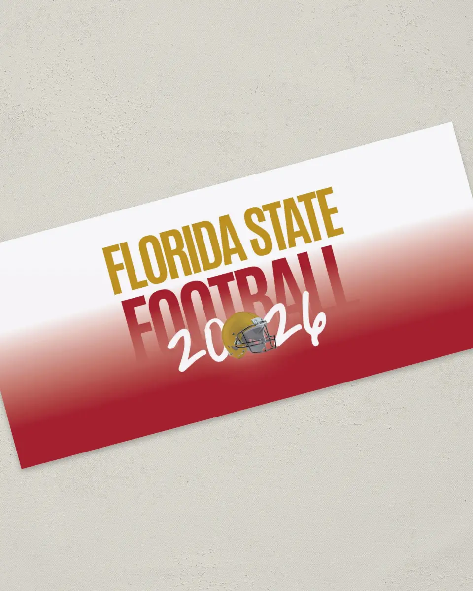 This is a 4" x 9" Football Insert called Florida State Seminoles printed in full color