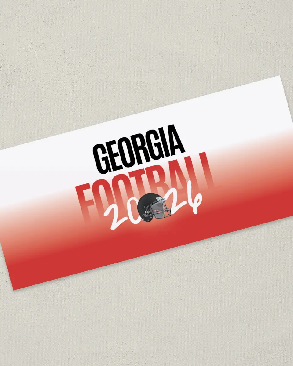 This is a 4" x 9" Football Insert called Georgia Bulldogs printed in full color