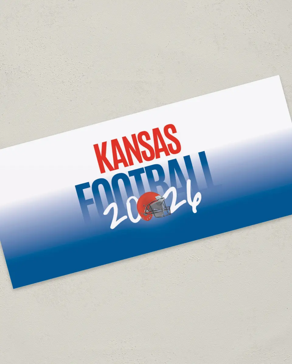 This is a 4" x 9" Football Insert called Kansas Jayhawks printed in full color
