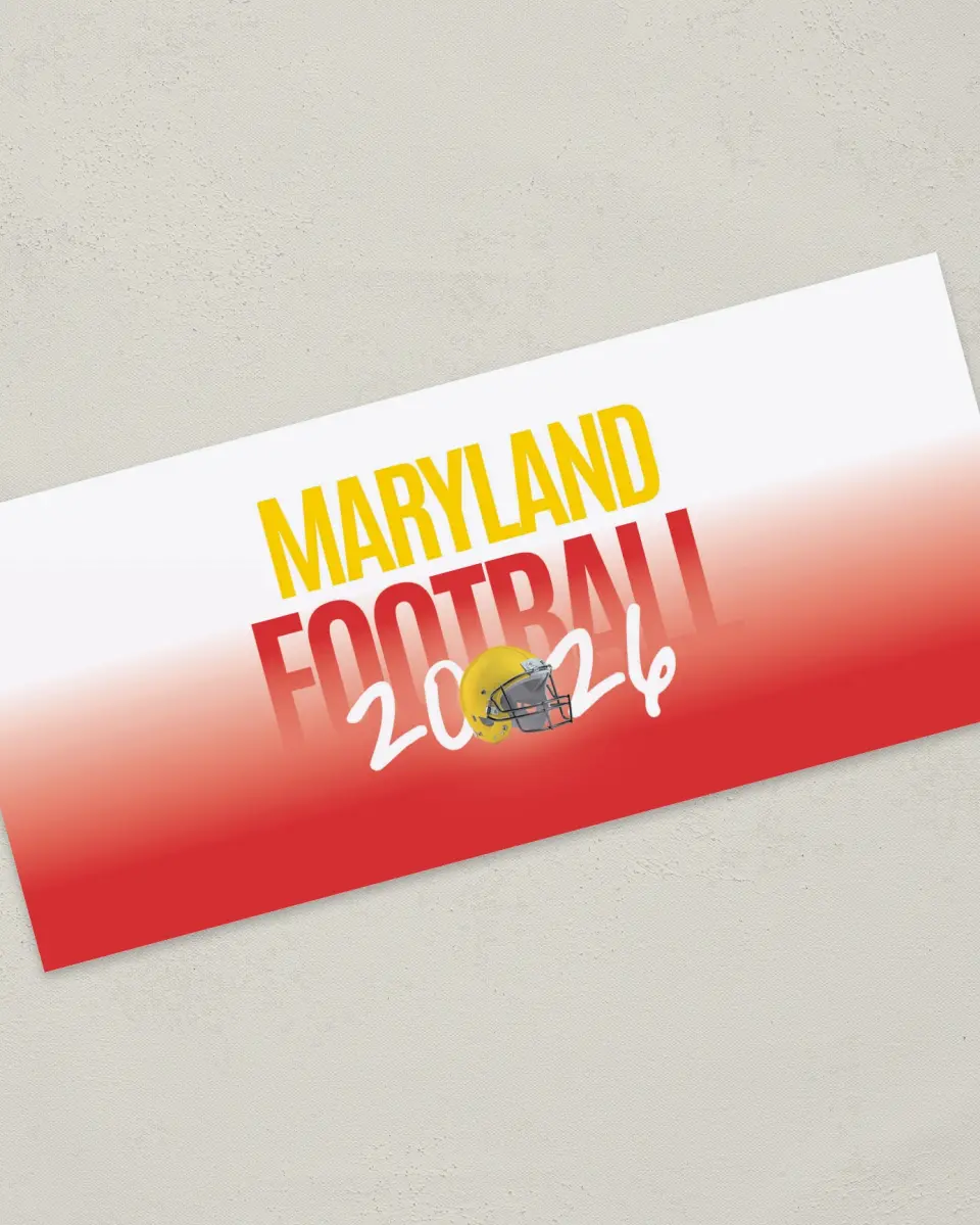 This is a 4" x 9" Football Insert called Maryland Terrapins printed in full color