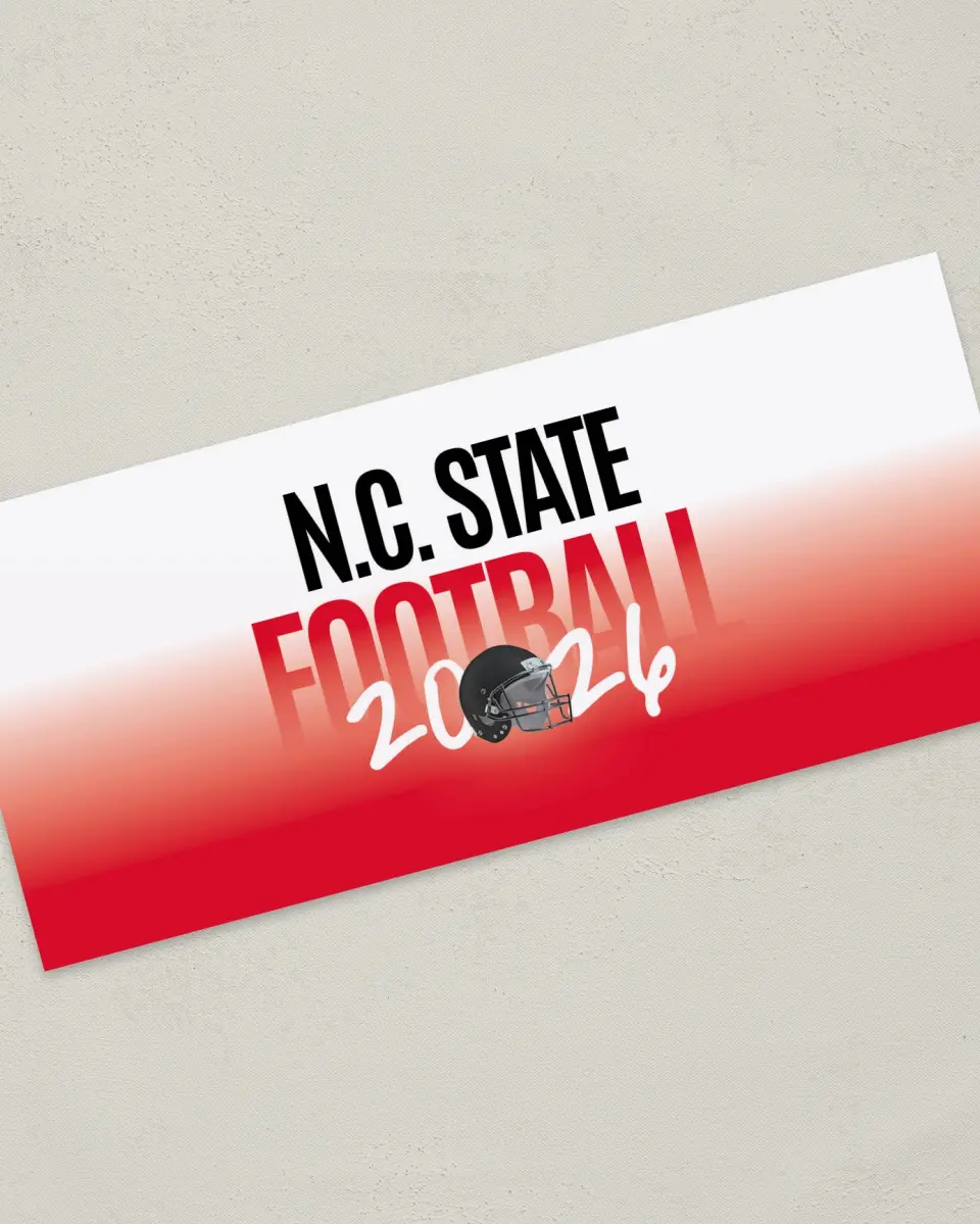 This is a 4" x 9" Football Insert called NC State Wolfpack printed in full color