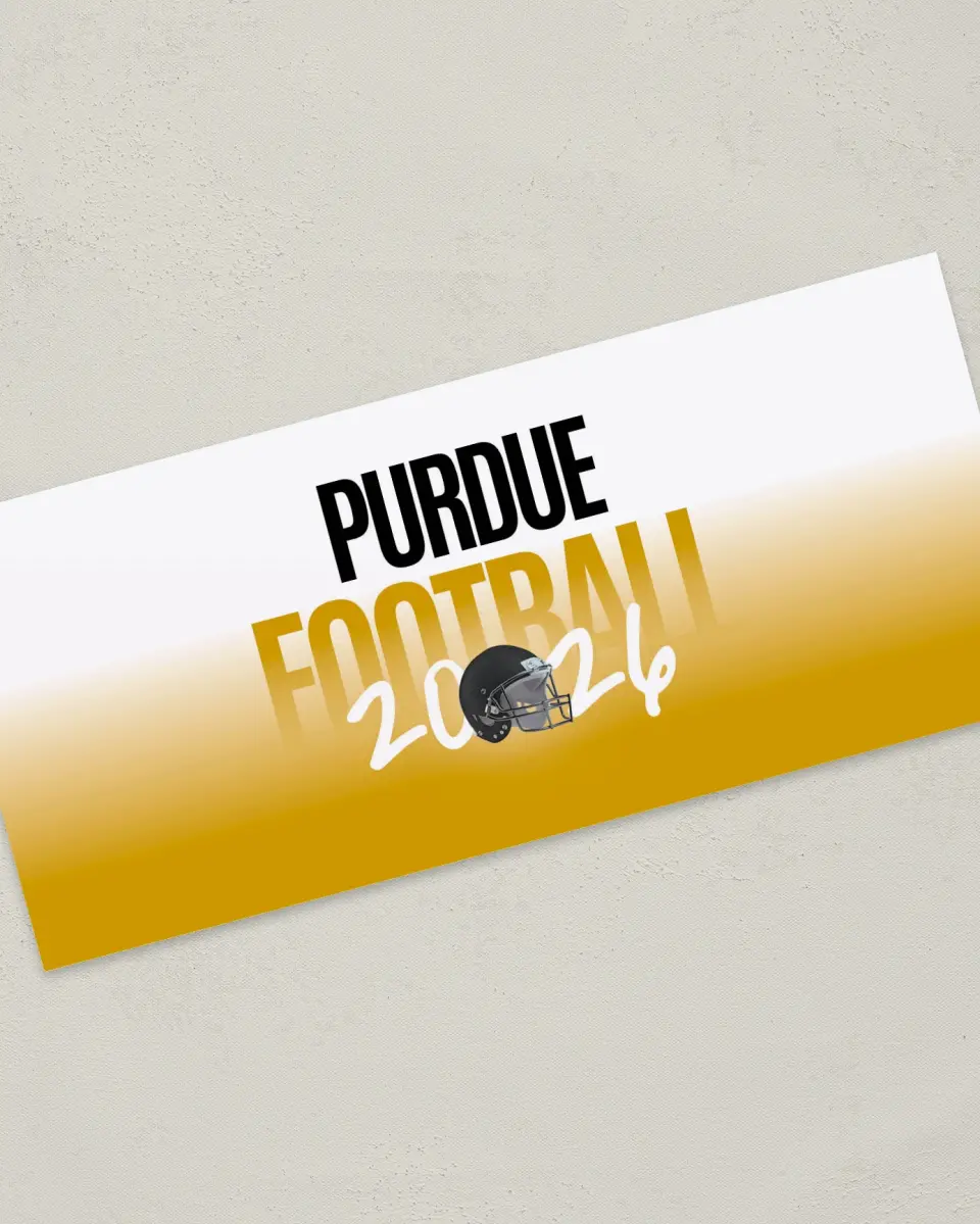 This is a 4" x 9" Football Insert called Purdue Boilermakers printed in full color