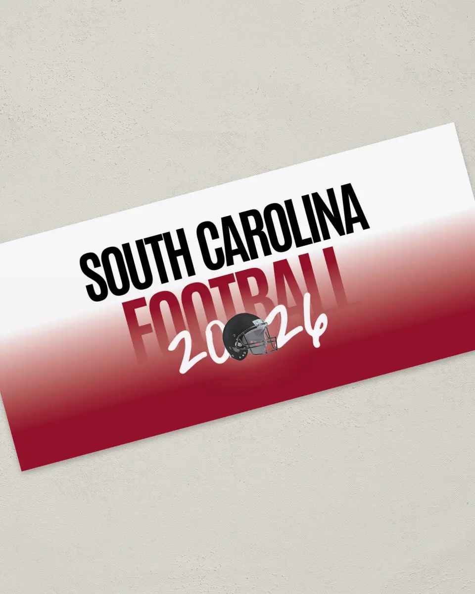 This is a 4" x 9" Football Insert called South Carolina Gamecocks printed in full color
