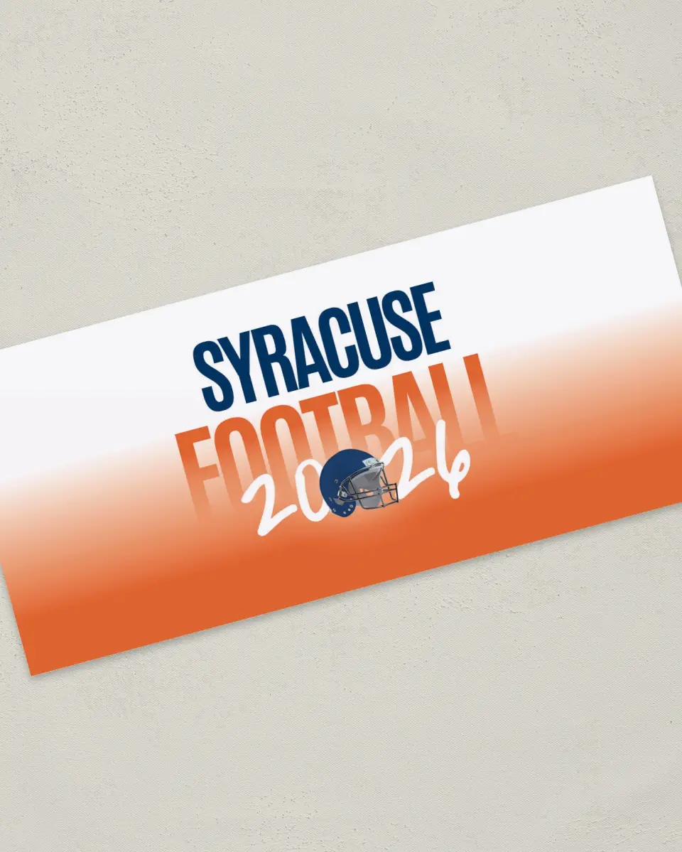 This is a 4" x 9" Football Insert called Syracuse Orange printed in full color