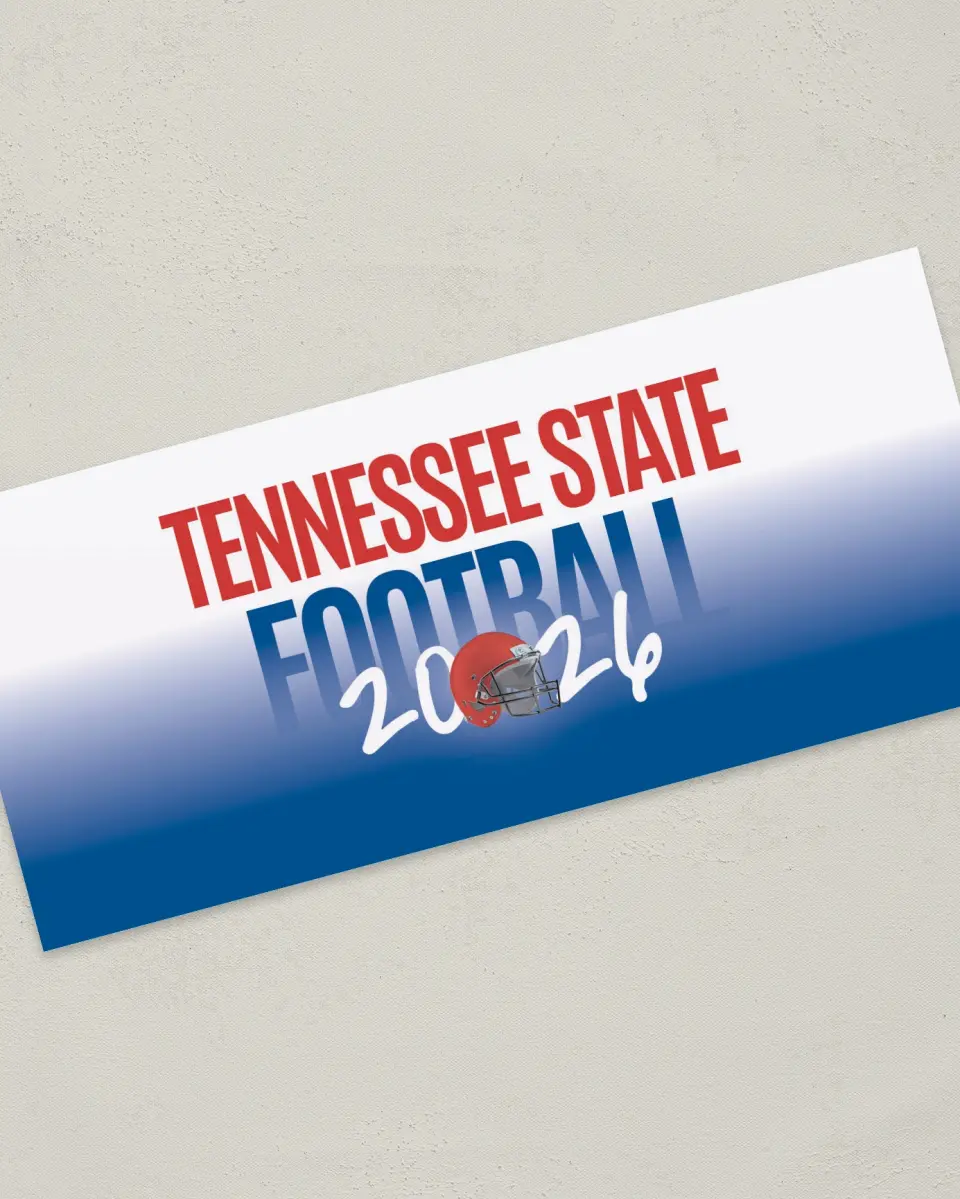 This is a 4" x 9" Football Insert called Tennessee State printed in full color