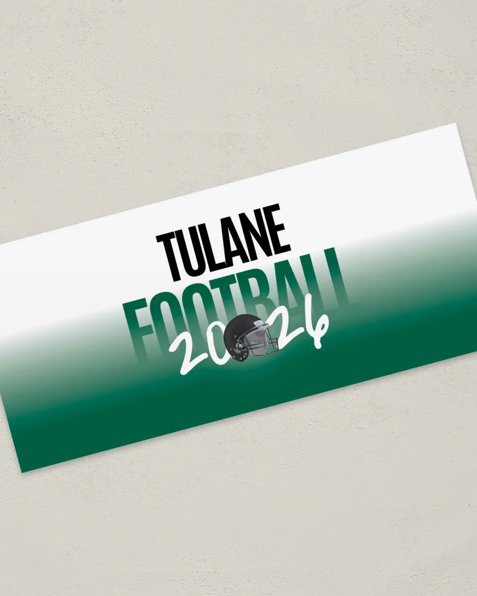This is a 4" x 9" Football Insert called Tulane Green Wave printed in full color