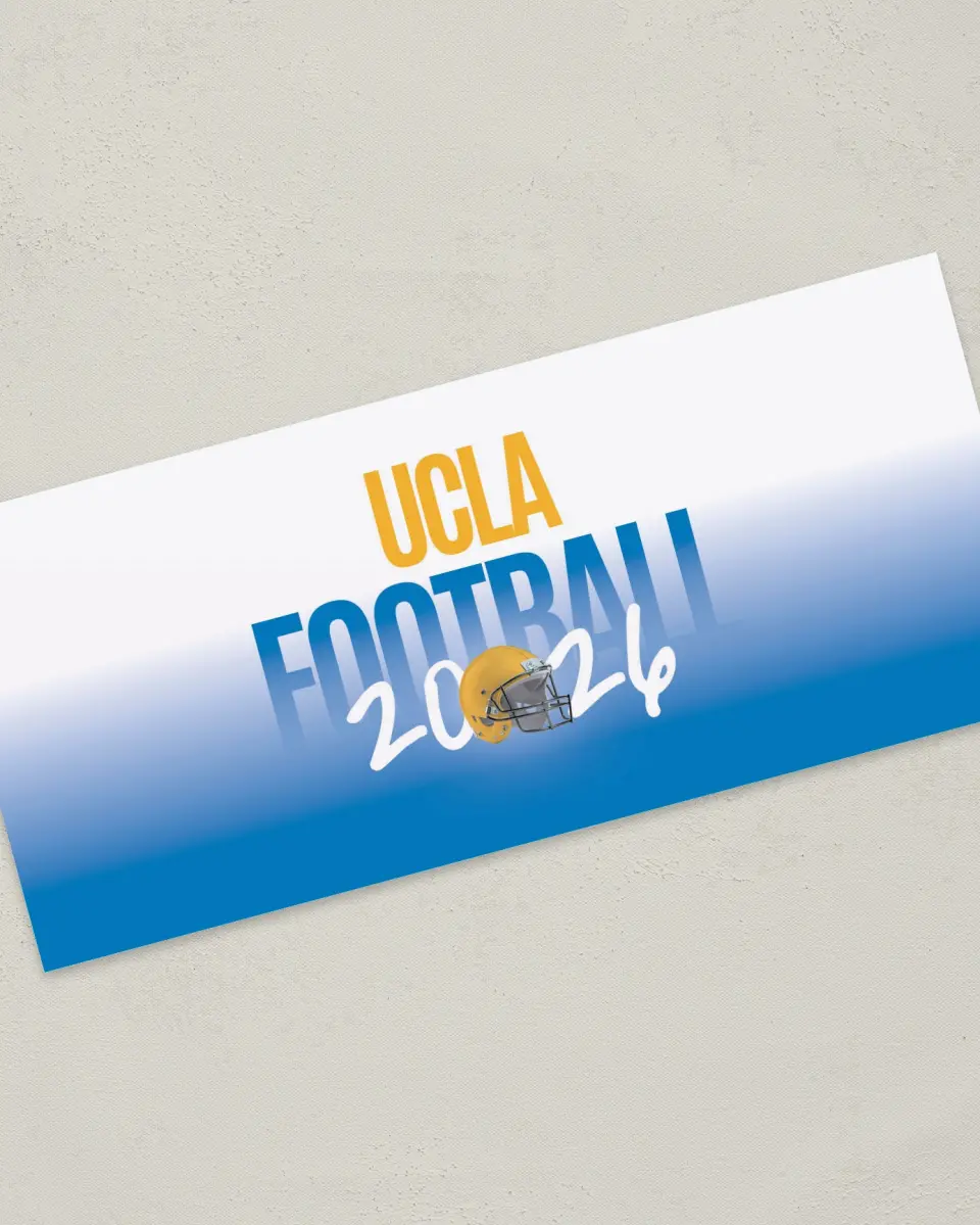 This is a 4" x 9" Football Insert called UCLA printed in full color