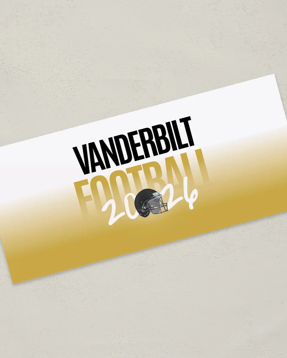 This is a 4" x 9" Football Insert called Vanderbilt Commodores printed in full color