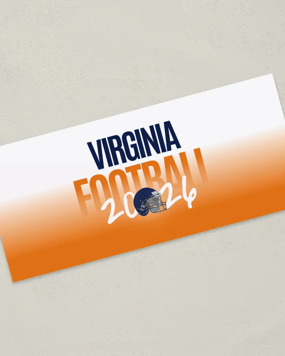 This is a 4" x 9" Football Insert called Virginia Cavaliers printed in full color