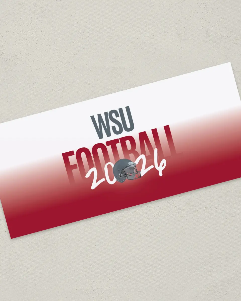 This is a 4" x 9" Football Insert called Washington State Cougars printed in full color