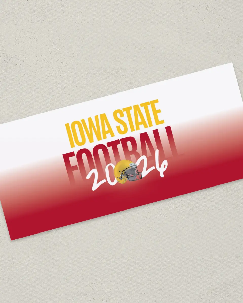 This is a 4" x 9" Football Insert called Iowa State Cyclones printed in full color