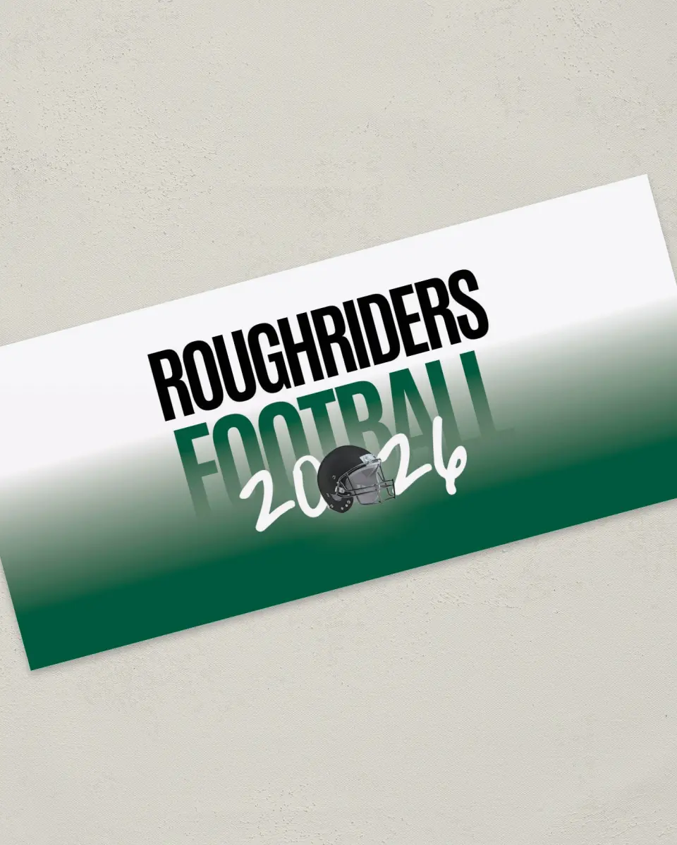 This is a 4" x 9" Football Insert called Saskatchewan Roughriders printed in full color