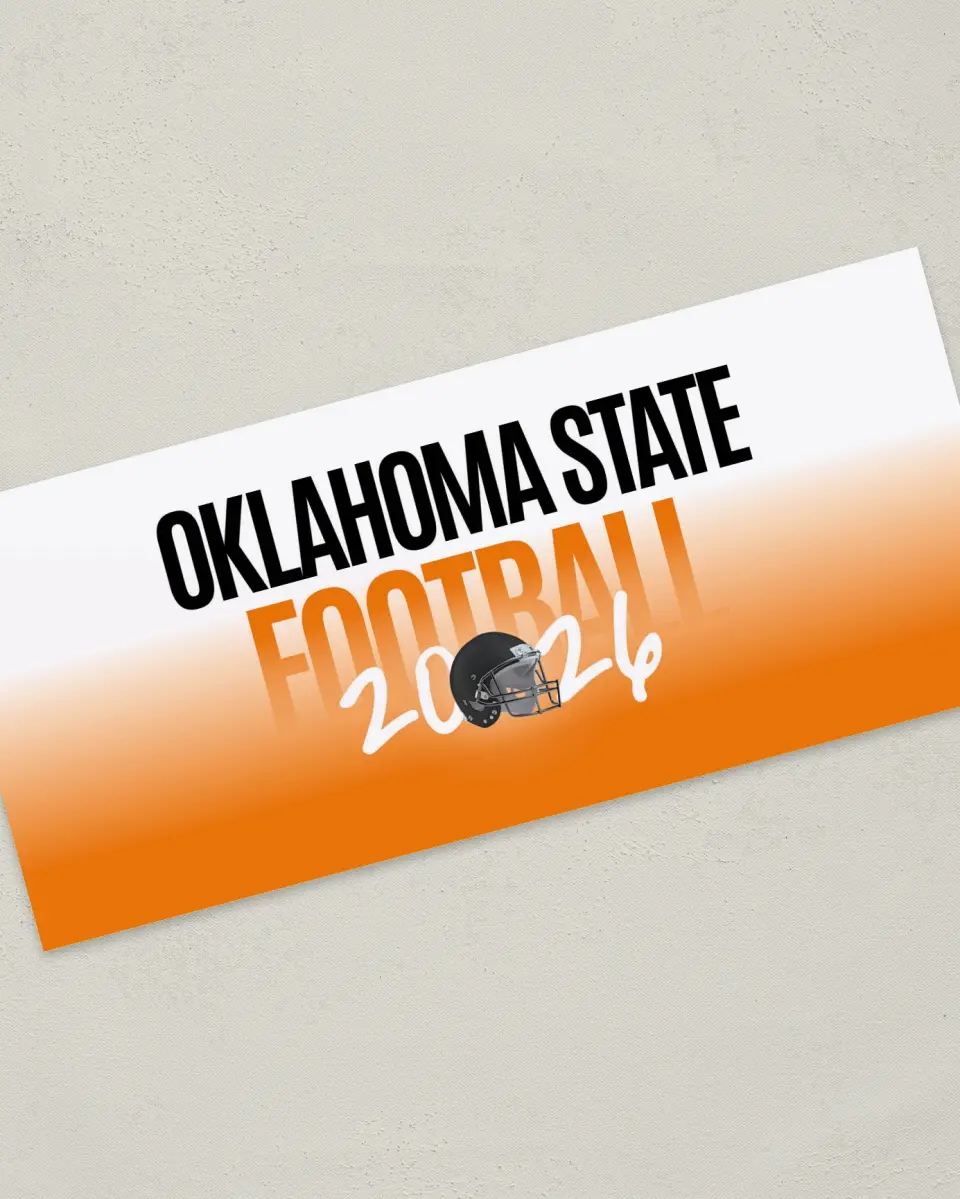 This is a 4" x 9" Football Insert called Oklahoma State Cowboys printed in full color