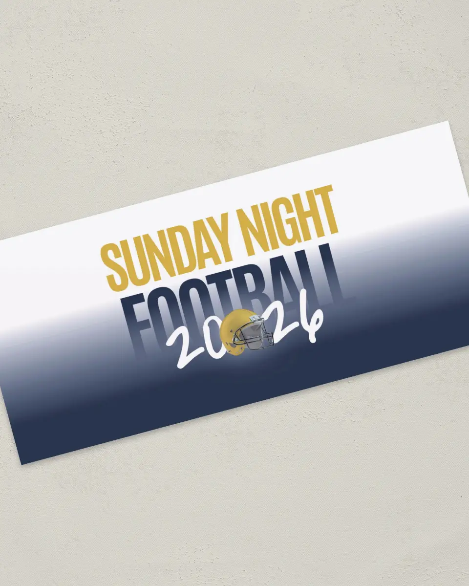 This is a 4" x 9" Football Insert called Sunday Night printed in full color