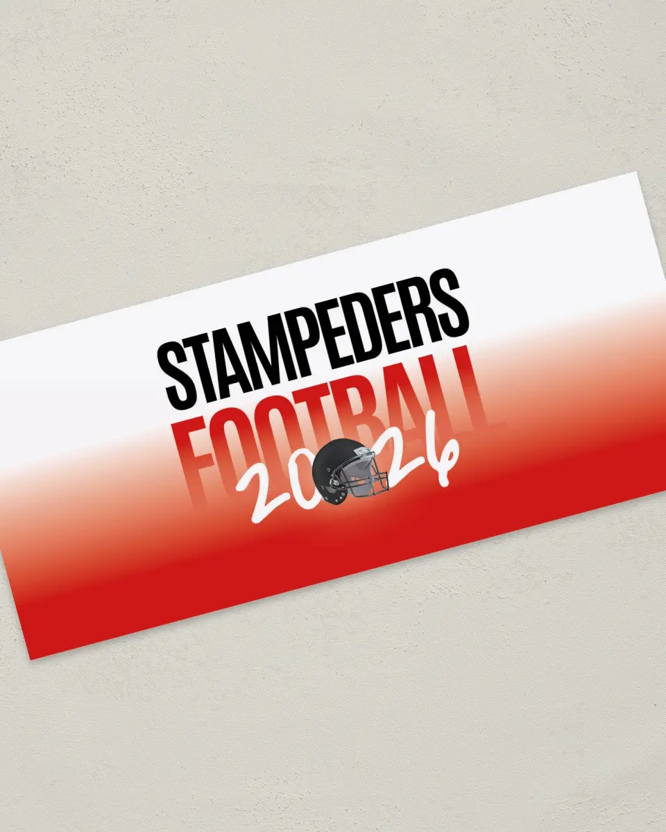 This is a 4" x 9" Football Insert called Calgary Stampeders printed in full color