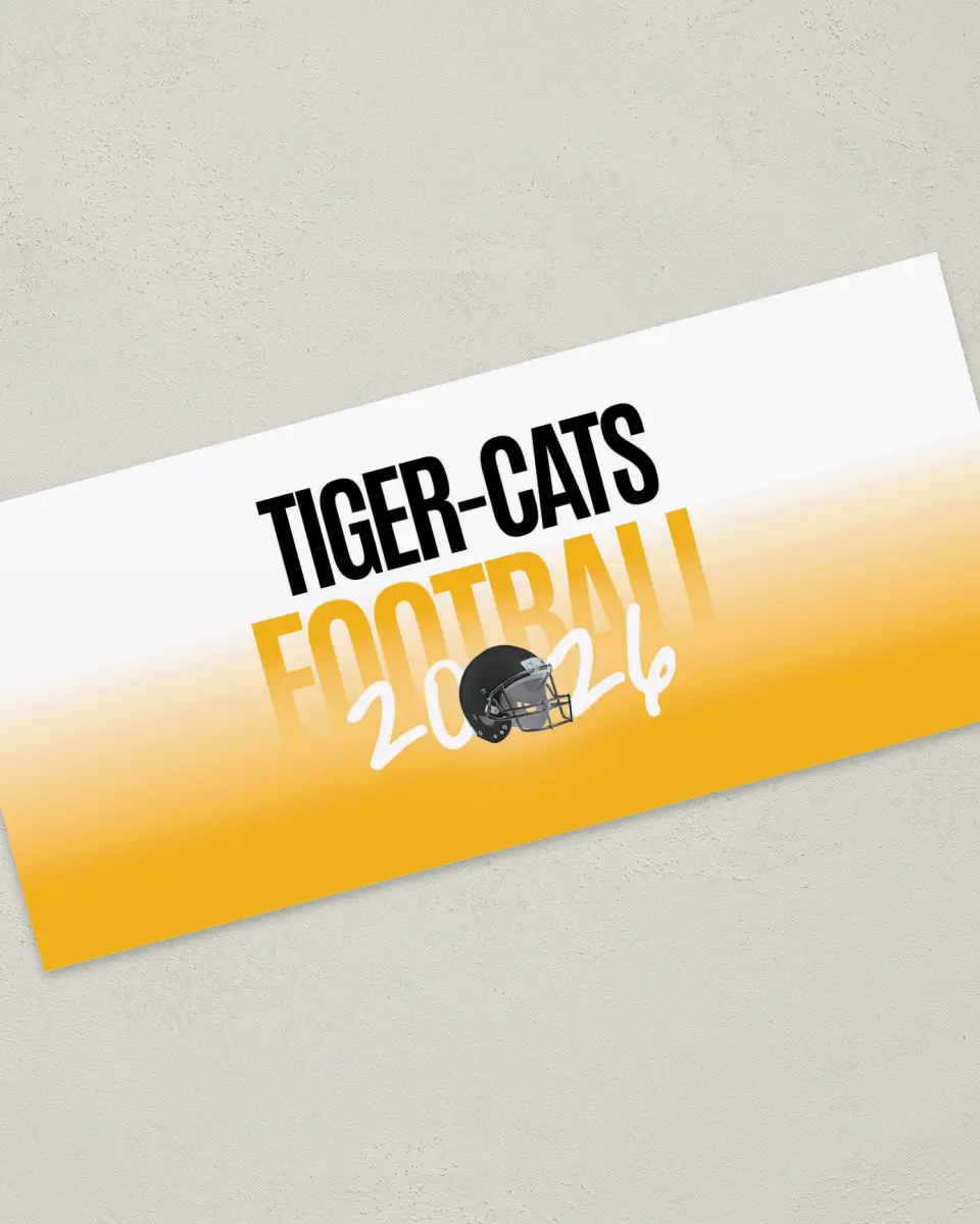 This is a 4" x 9" Football Insert called Hamilton Tiger Cats printed in full color