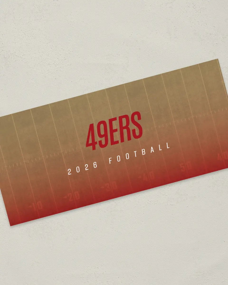 This is a 4" x 9" Football Insert called 49ers printed in full color