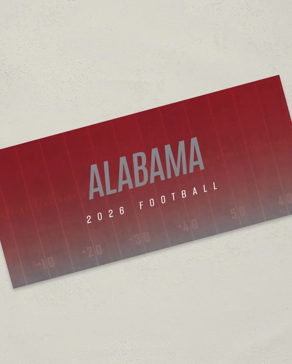 This is a 4" x 9" Football Insert called Alabama printed in full color