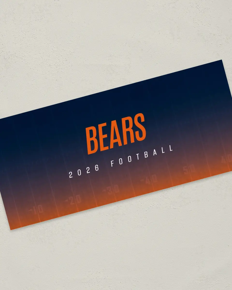 This is a 4" x 9" Football Insert called Bears printed in full color