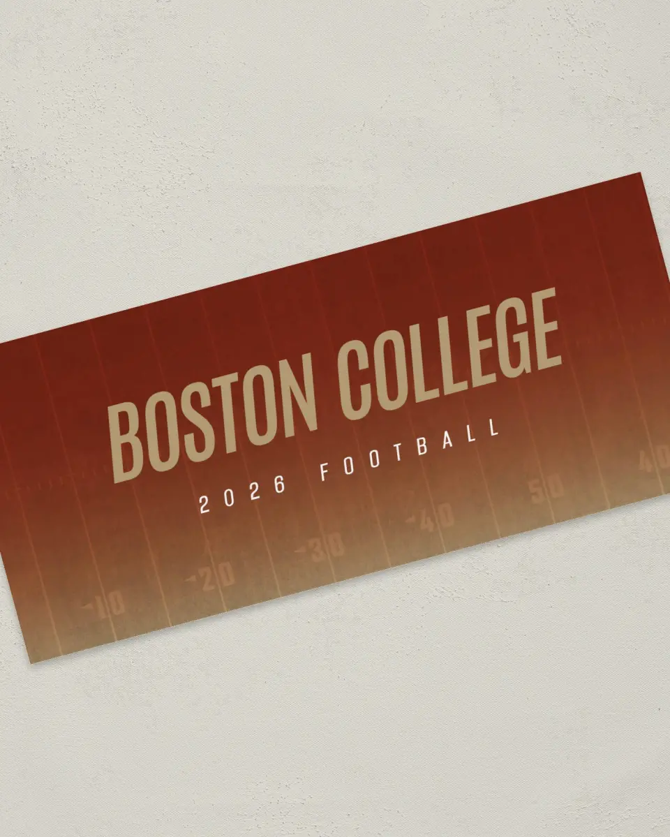 This is a 4" x 9" Football Insert called Boston College printed in full color