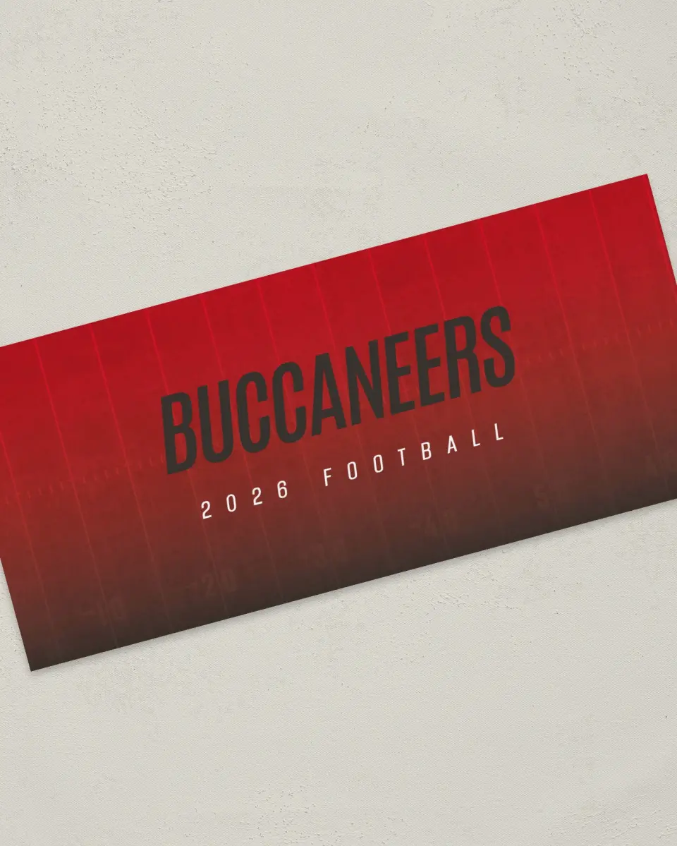 This is a 4" x 9" Football Insert called Buccaneers printed in full color