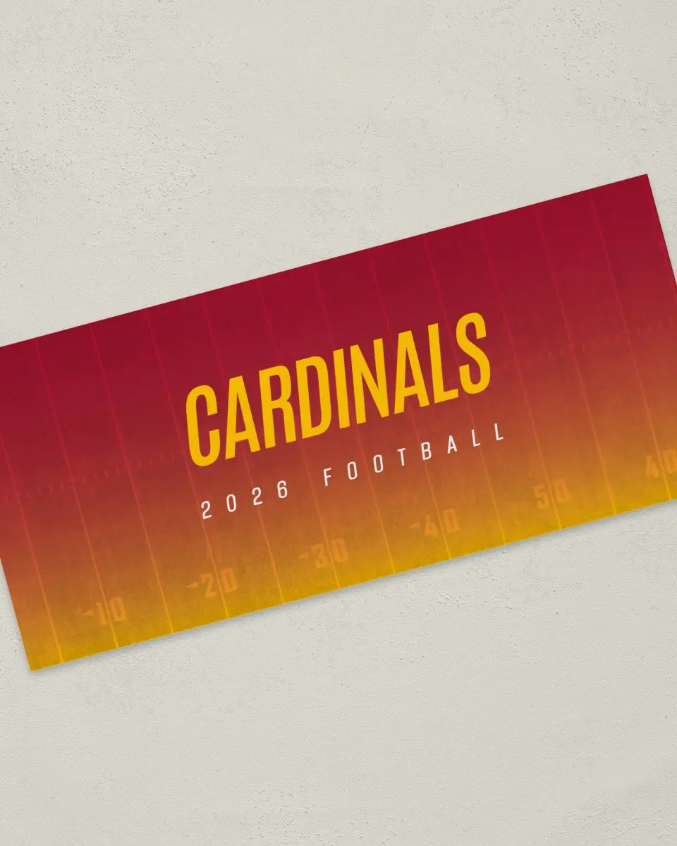 This is a 4" x 9" Football Insert called Cardinals printed in full color