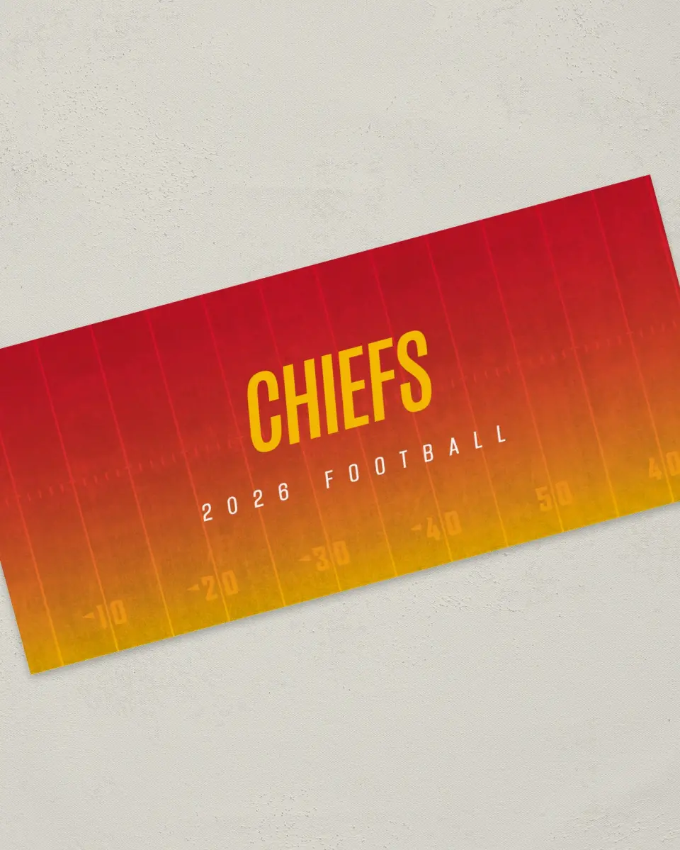 This is a 4" x 9" Football Insert called Chiefs printed in full color