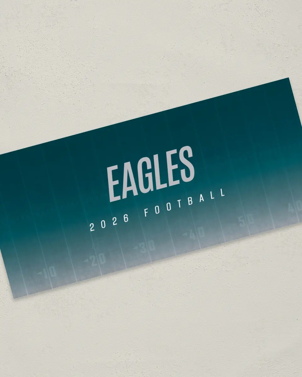 This is a 4" x 9" Football Insert called Eagles printed in full color