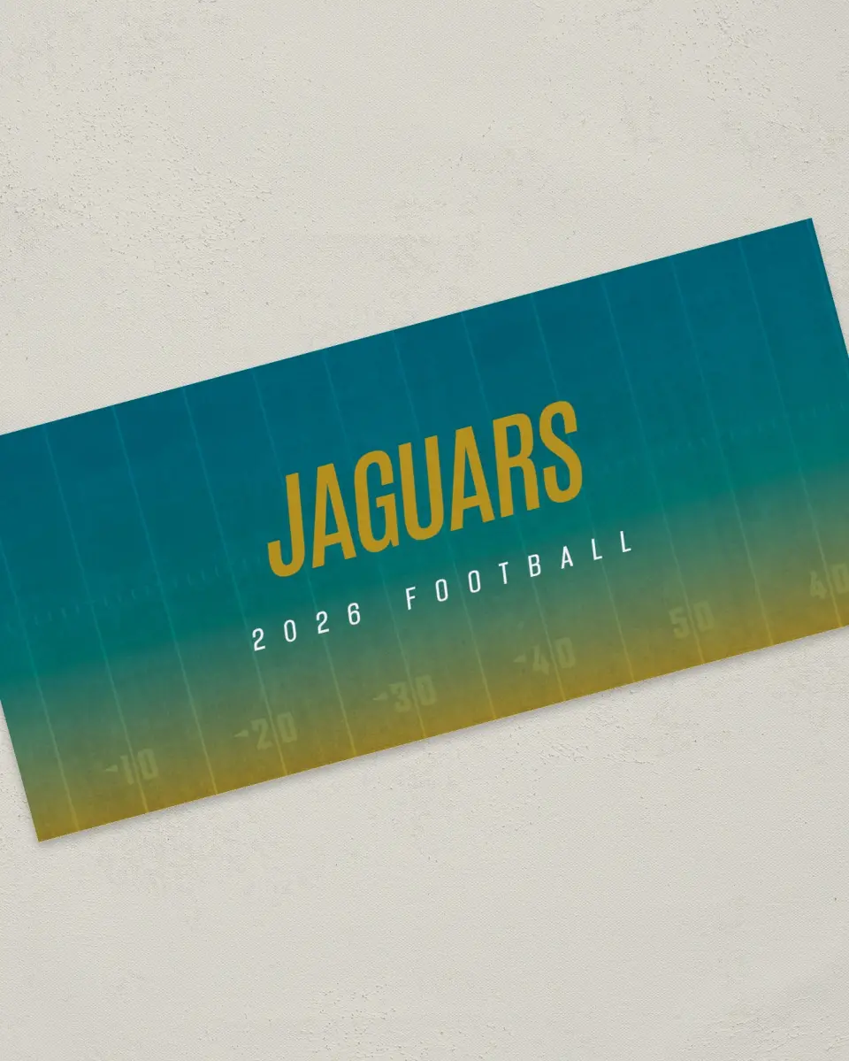 This is a 4" x 9" Football Insert called Jaguars printed in full color