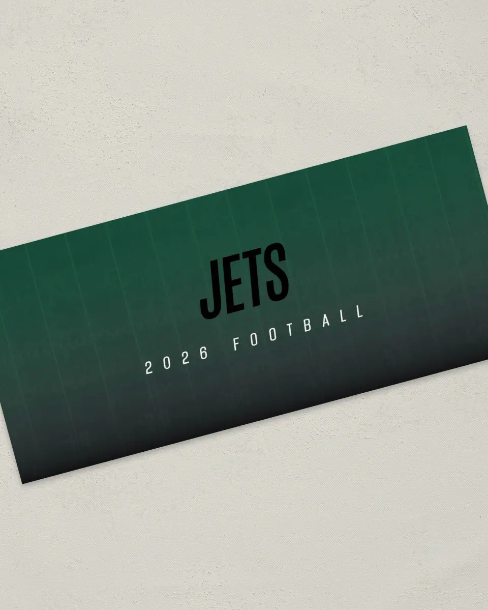 This is a 4" x 9" Football Insert called Jets printed in full color