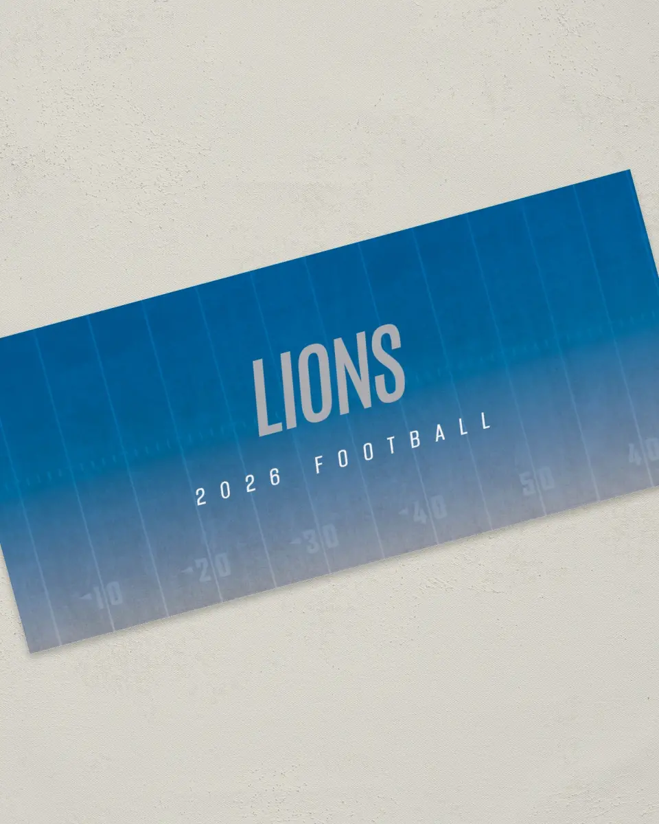 This is a 4" x 9" Football Insert called Lions printed in full color