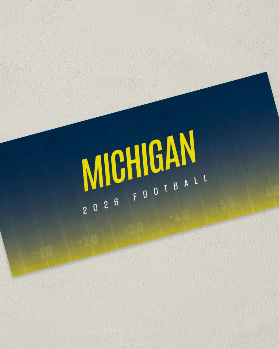 This is a 4" x 9" Football Insert called Michigan printed in full color