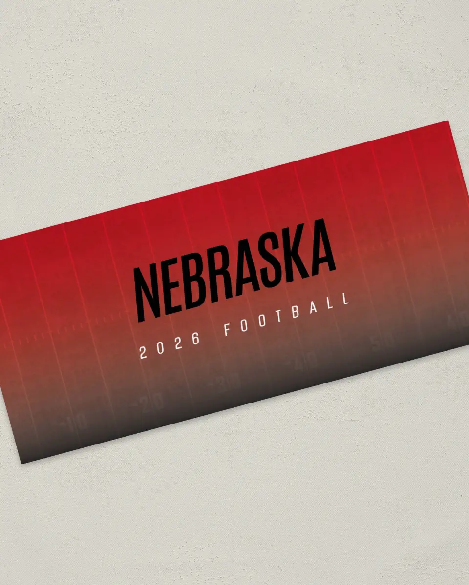 This is a 4" x 9" Football Insert called Nebraska printed in full color