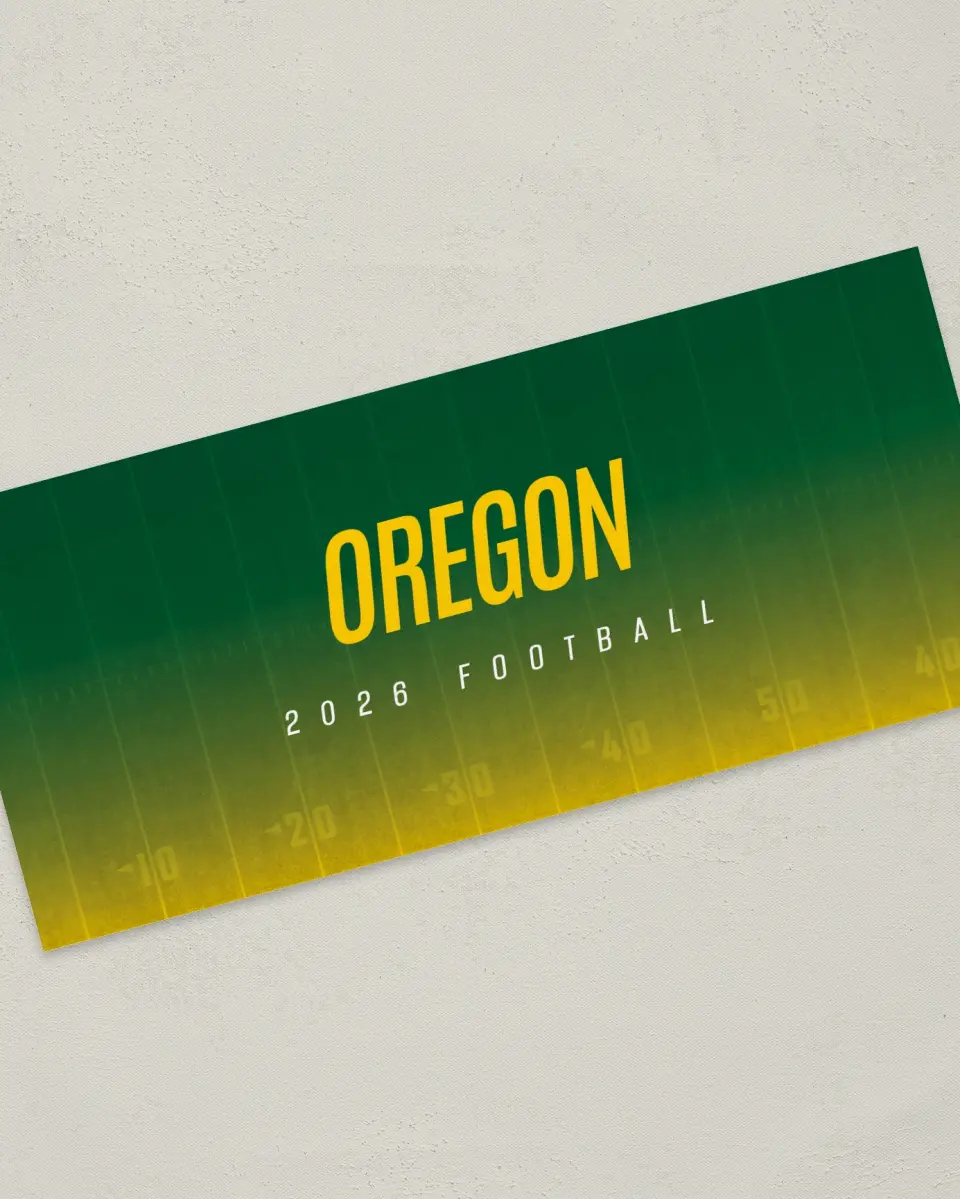 This is a 4" x 9" Football Insert called Oregon printed in full color