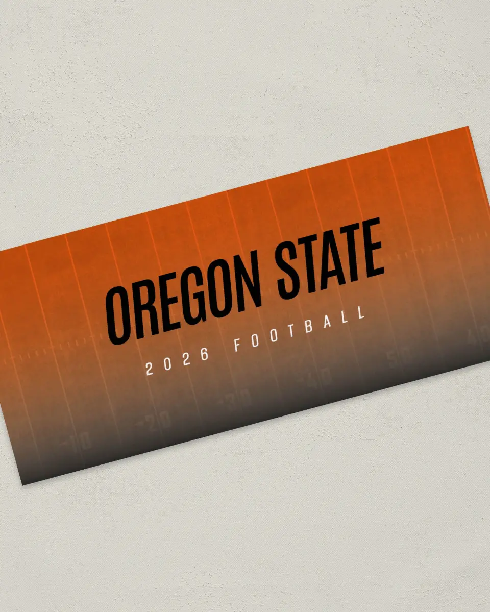 This is a 4" x 9" Football Insert called Oregon State printed in full color