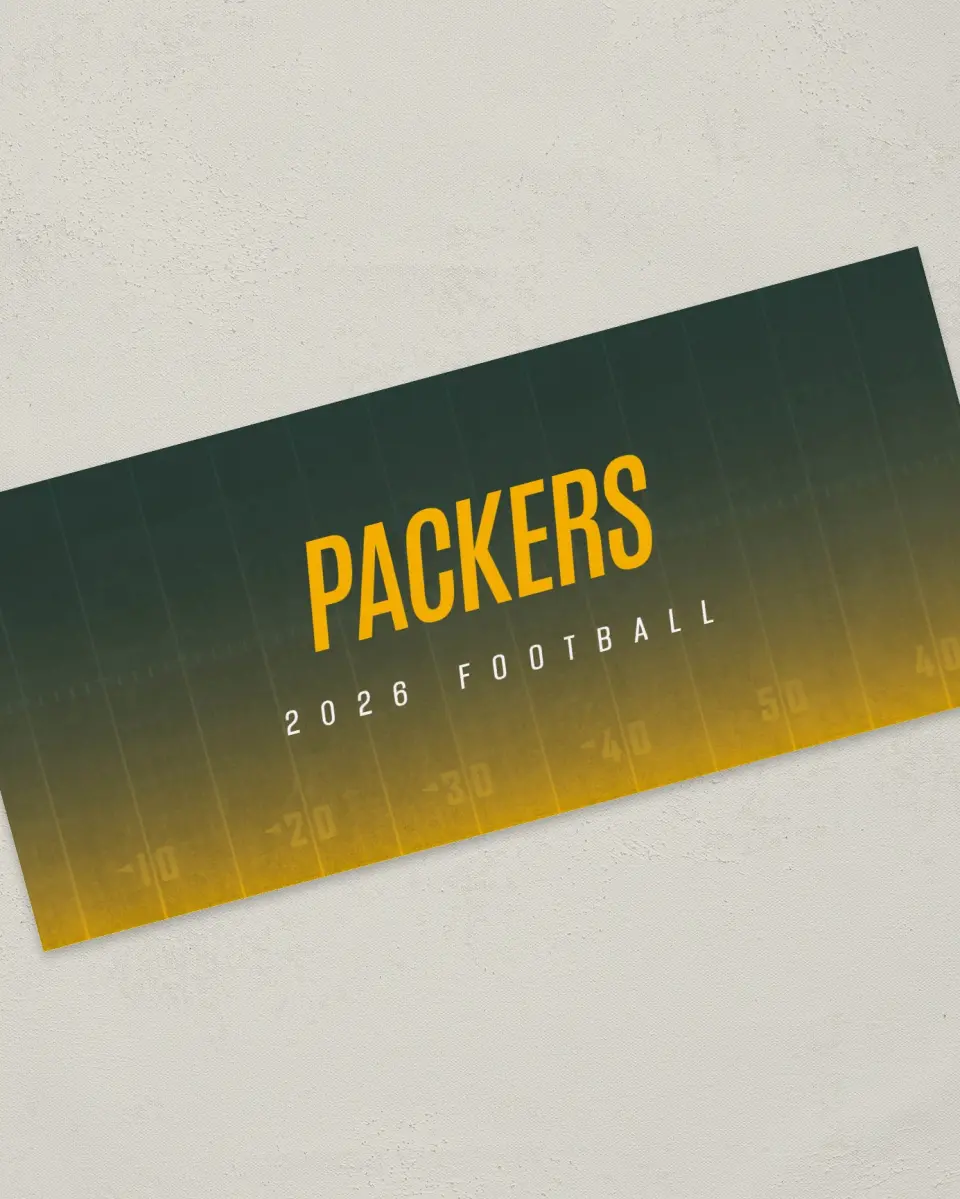 This is a 4" x 9" Football Insert called Packers printed in full color