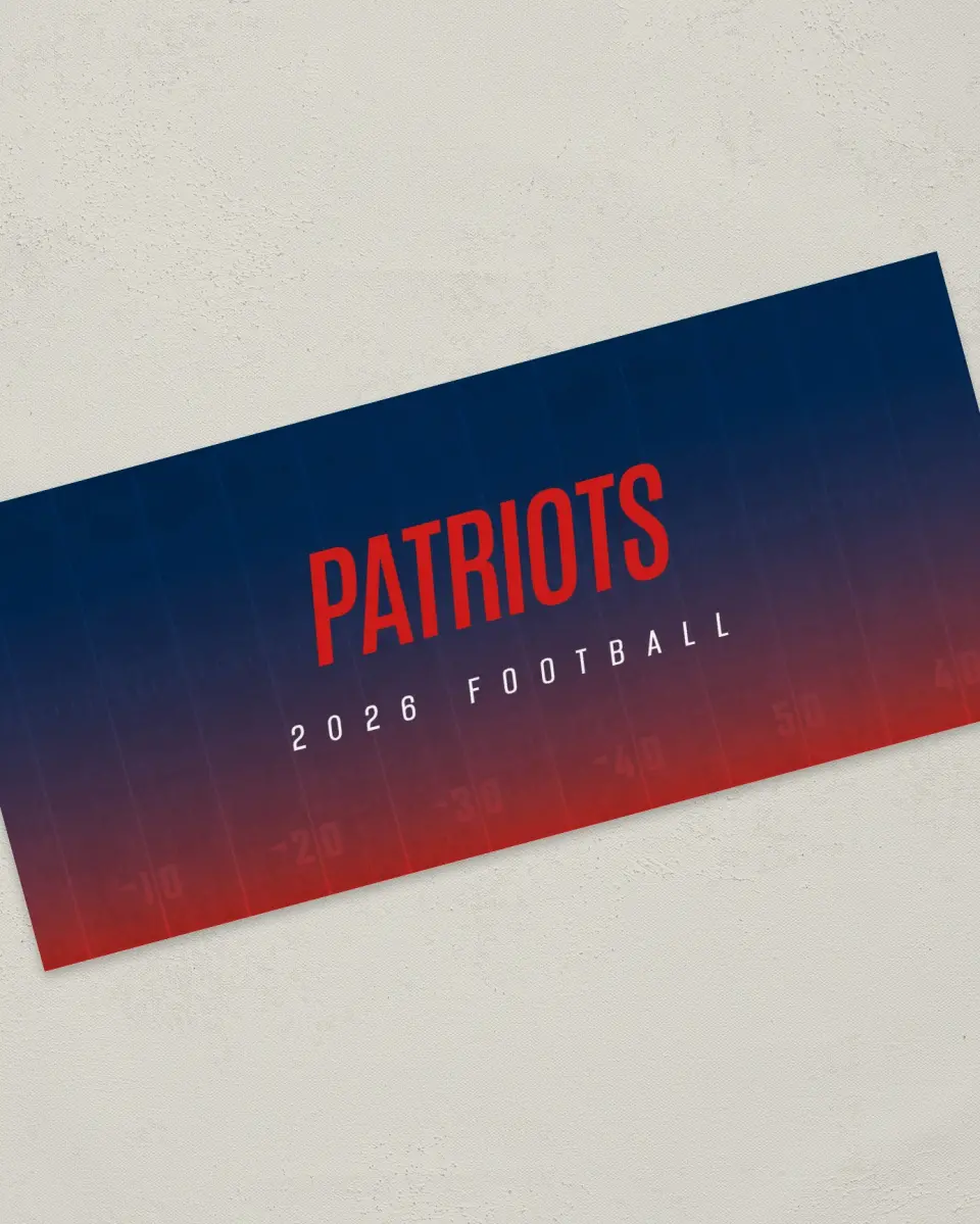 This is a 4" x 9" Football Insert called Patriots printed in full color