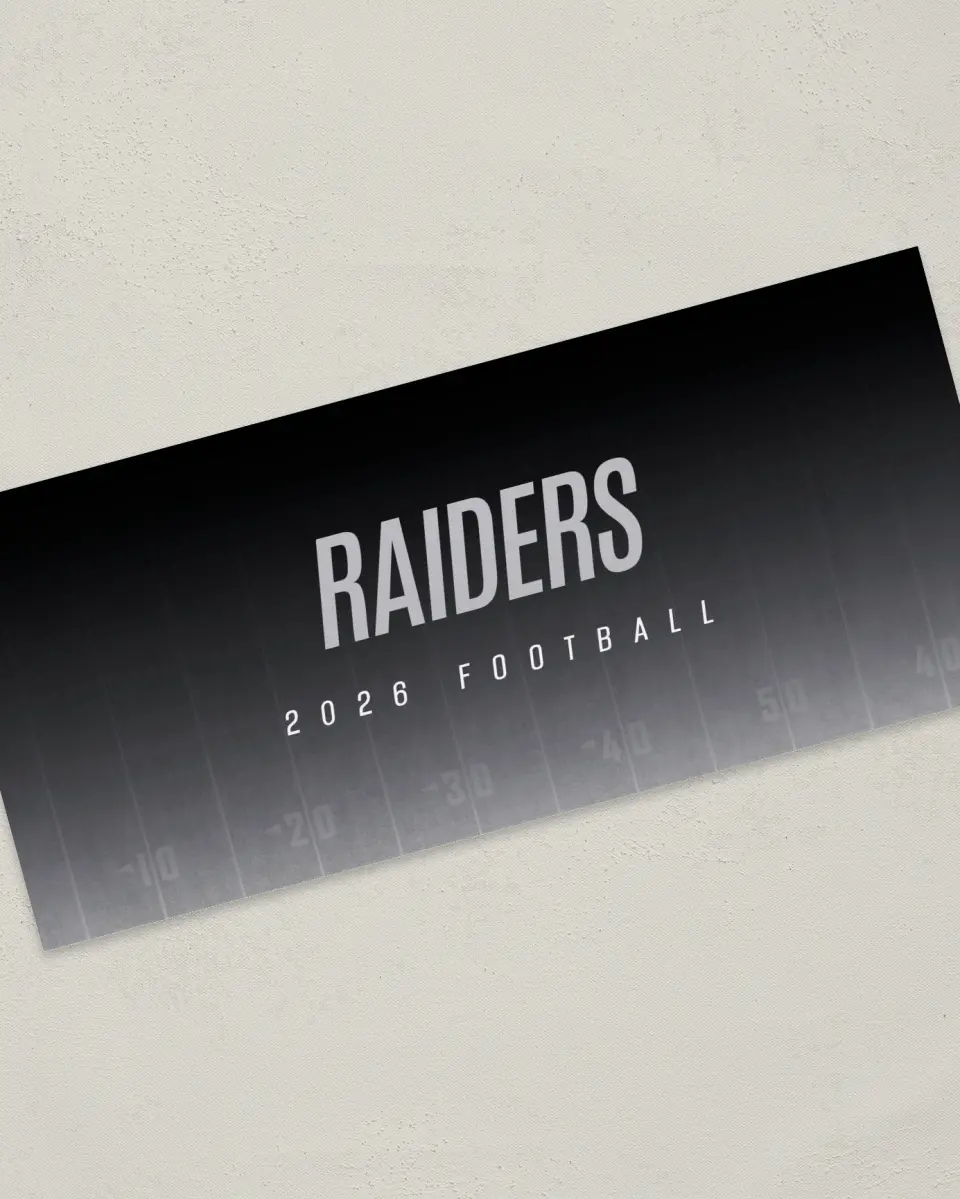 This is a 4" x 9" Football Insert called Raiders printed in full color