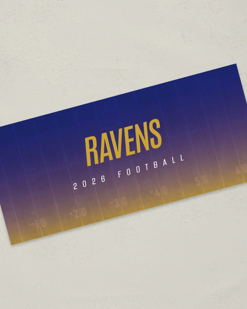 This is a 4" x 9" Football Insert called Ravens printed in full color