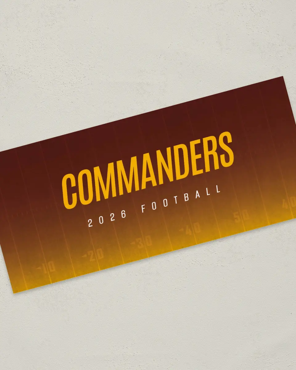 This is a 4" x 9" Football Insert called Washington Commanders printed in full color