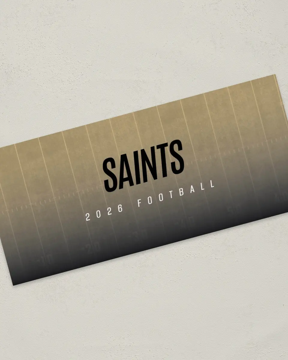 This is a 4" x 9" Football Insert called Saints printed in full color
