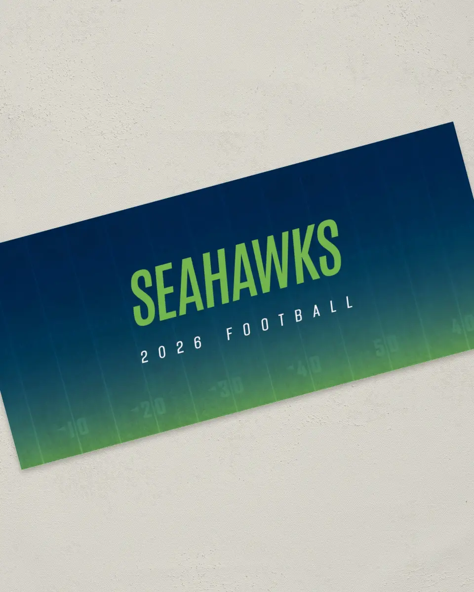 This is a 4" x 9" Football Insert called Seahawks printed in full color