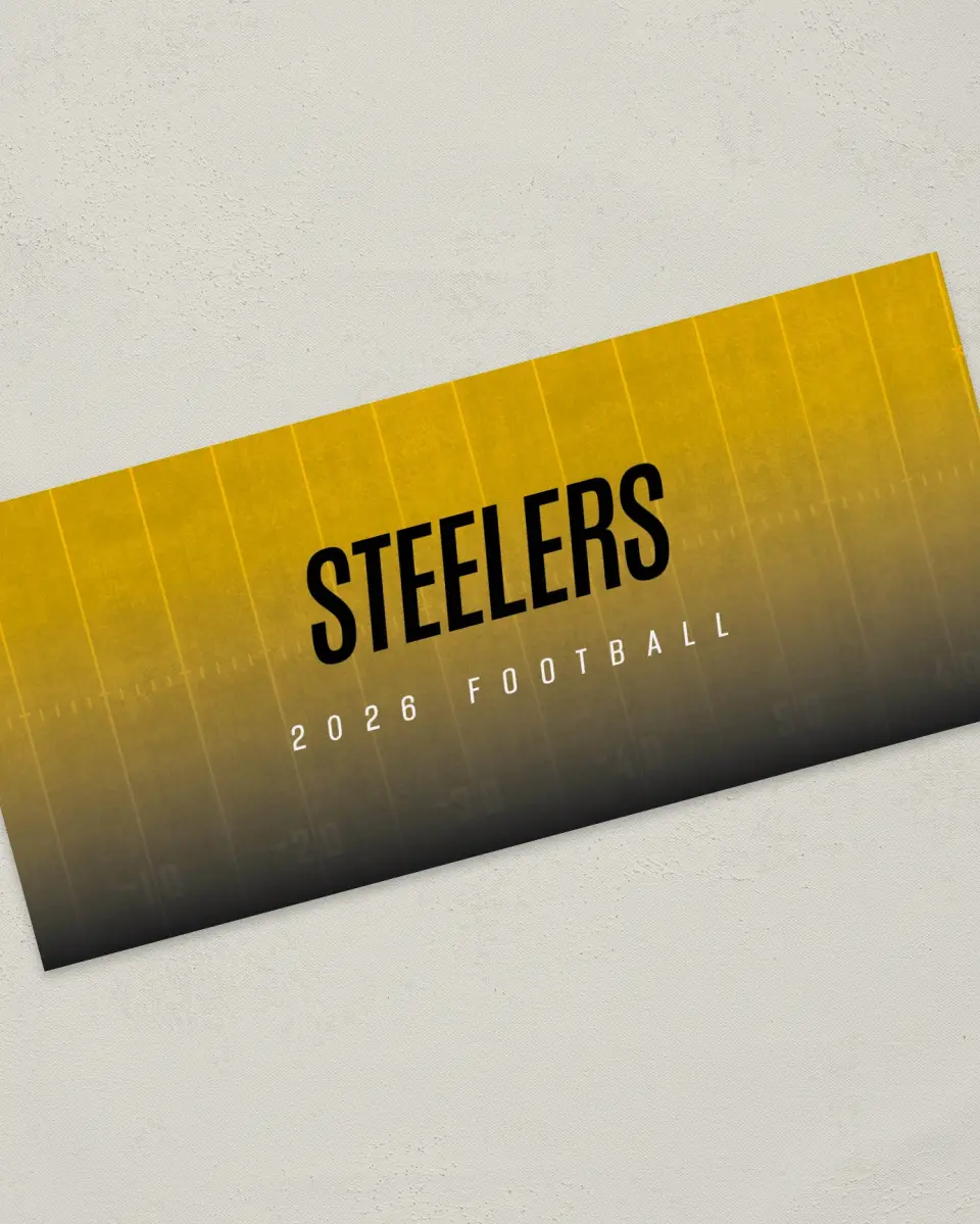 This is a 4" x 9" Football Insert called Steelers printed in full color