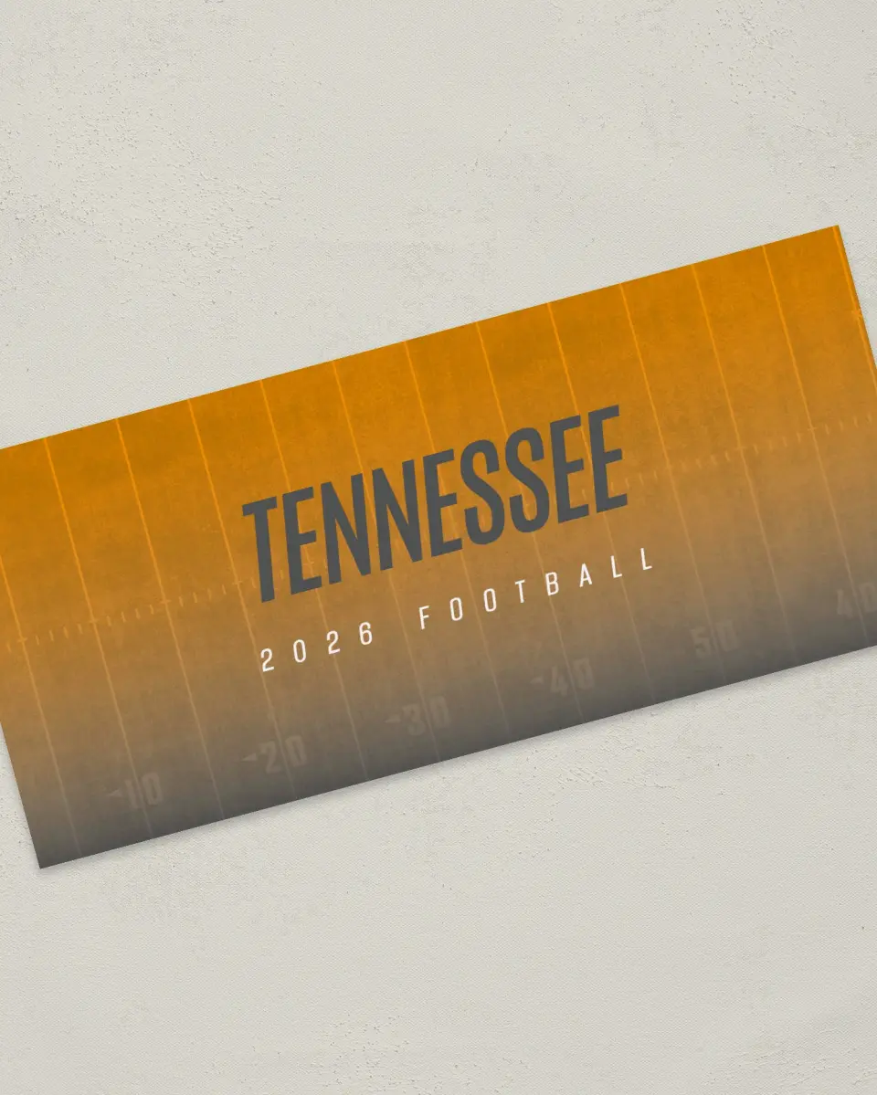 This is a 4" x 9" Football Insert called Tennessee printed in full color