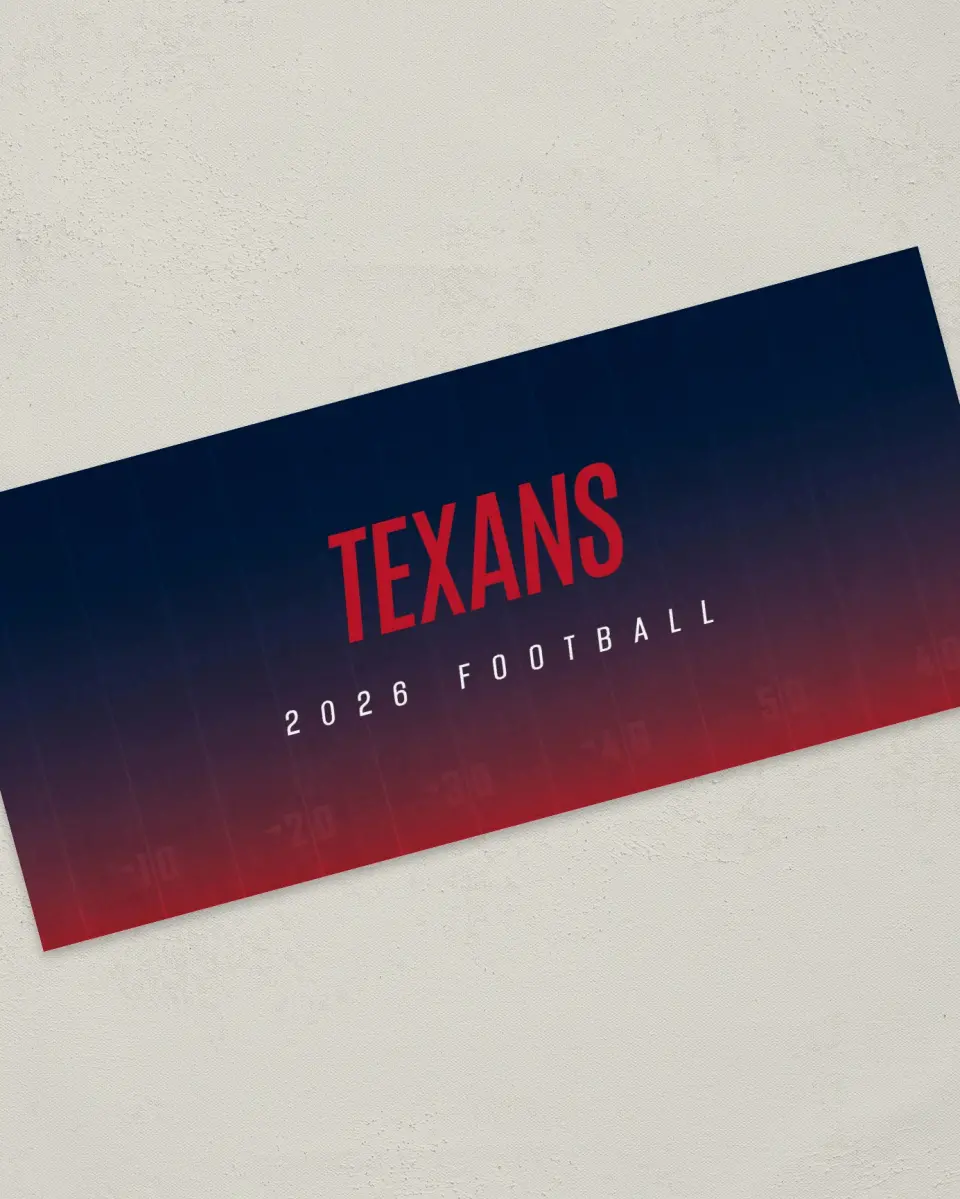 This is a 4" x 9" Football Insert called Texans printed in full color