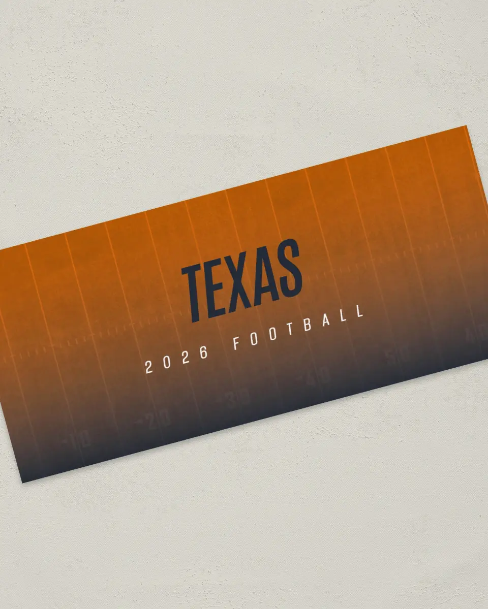 This is a 4" x 9" Football Insert called Texas printed in full color