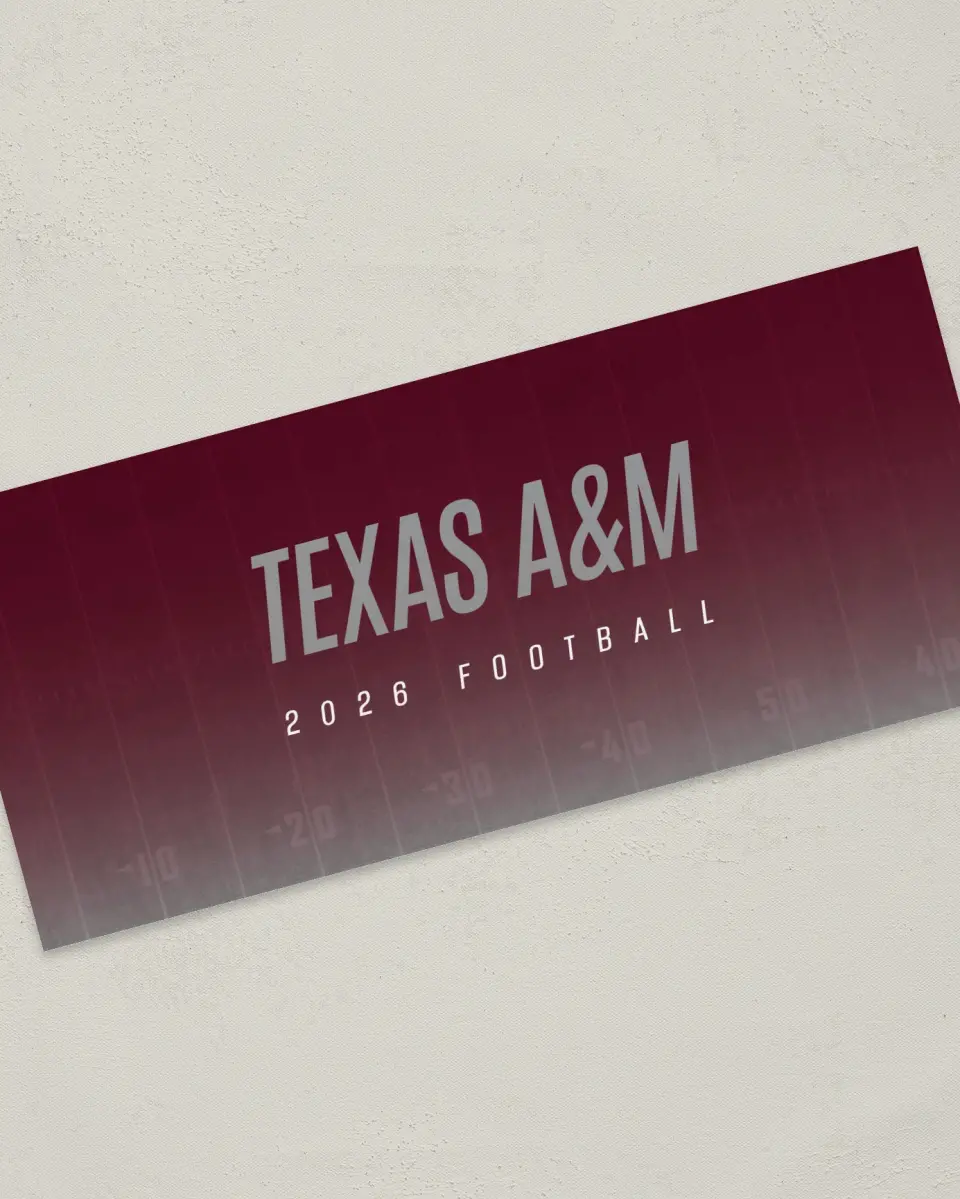 This is a 4" x 9" Football Insert called Texas A&M printed in full color