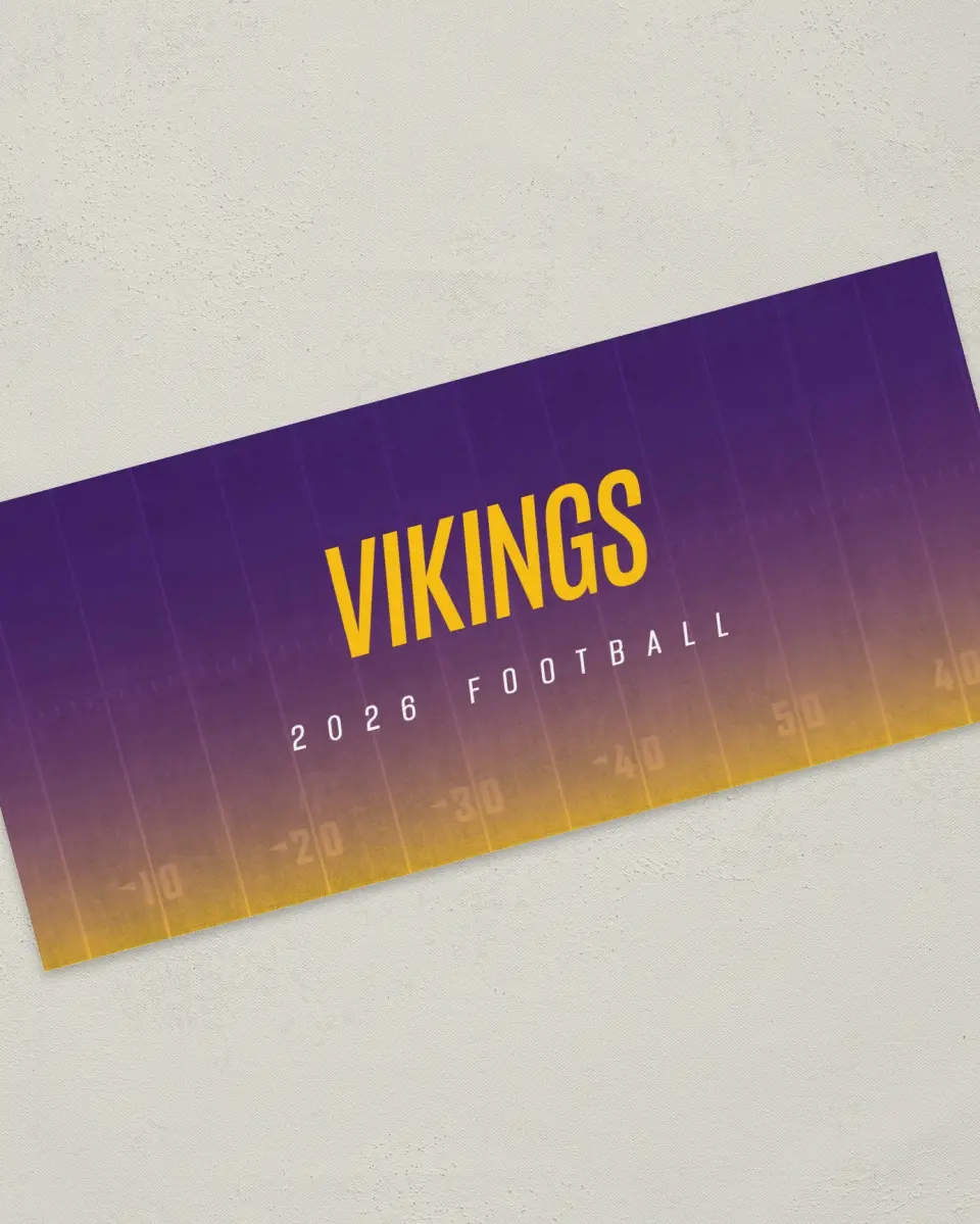 This is a 4" x 9" Football Insert called Vikings printed in full color